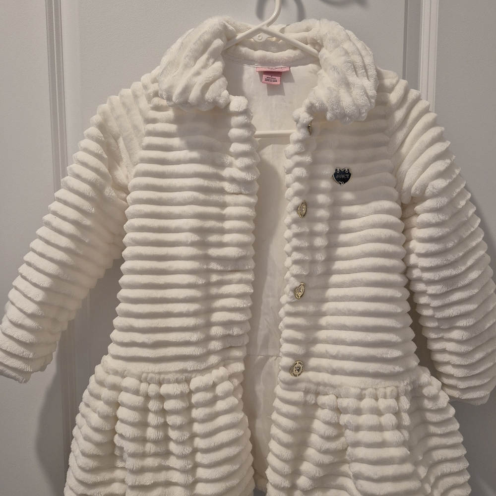 Juicy Couture White Textured Kids Coat